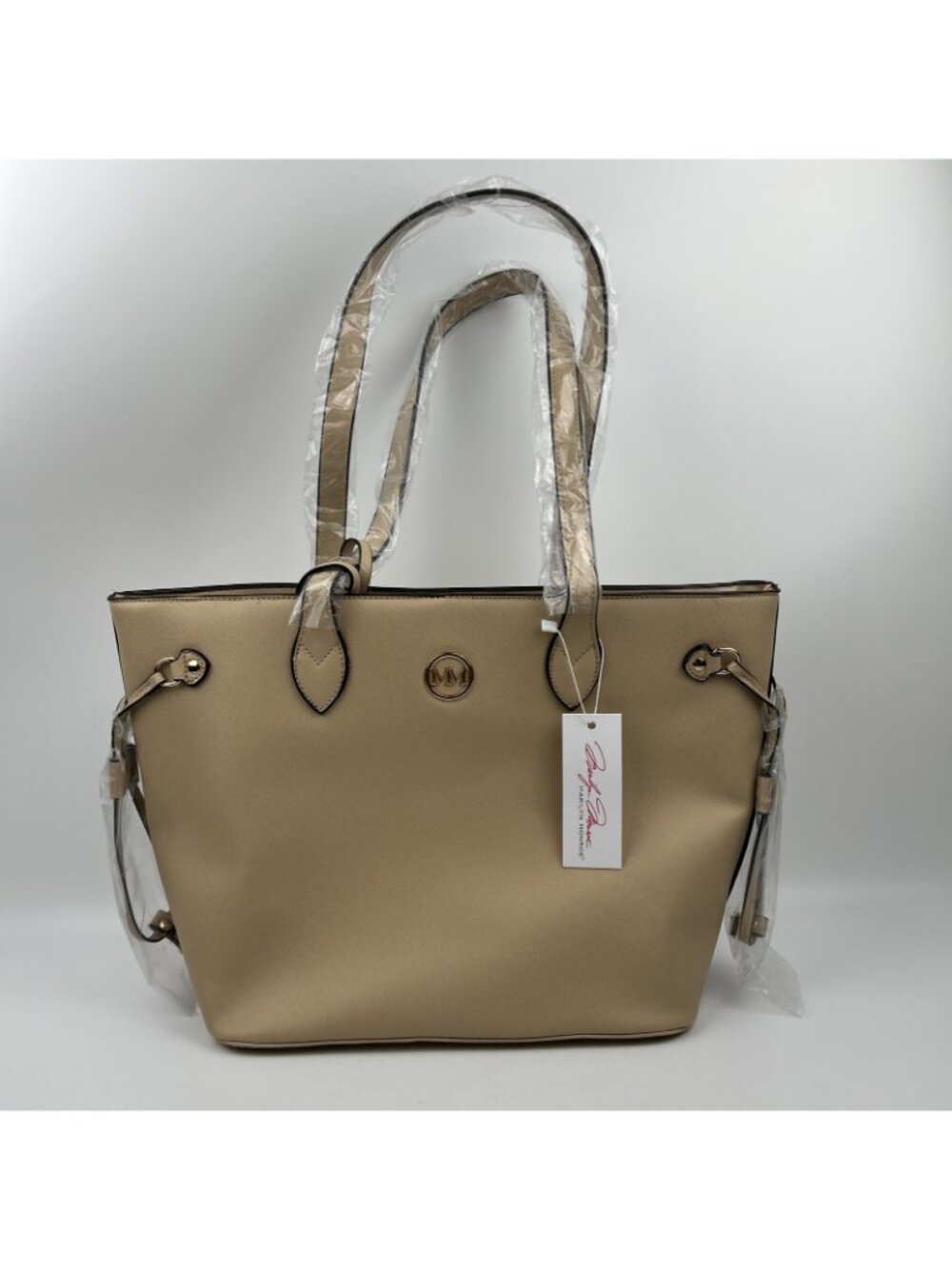 Marilyn Monroe new w/tags faux leather Large tote w/gold detail & red interior - Picture 3 of 15